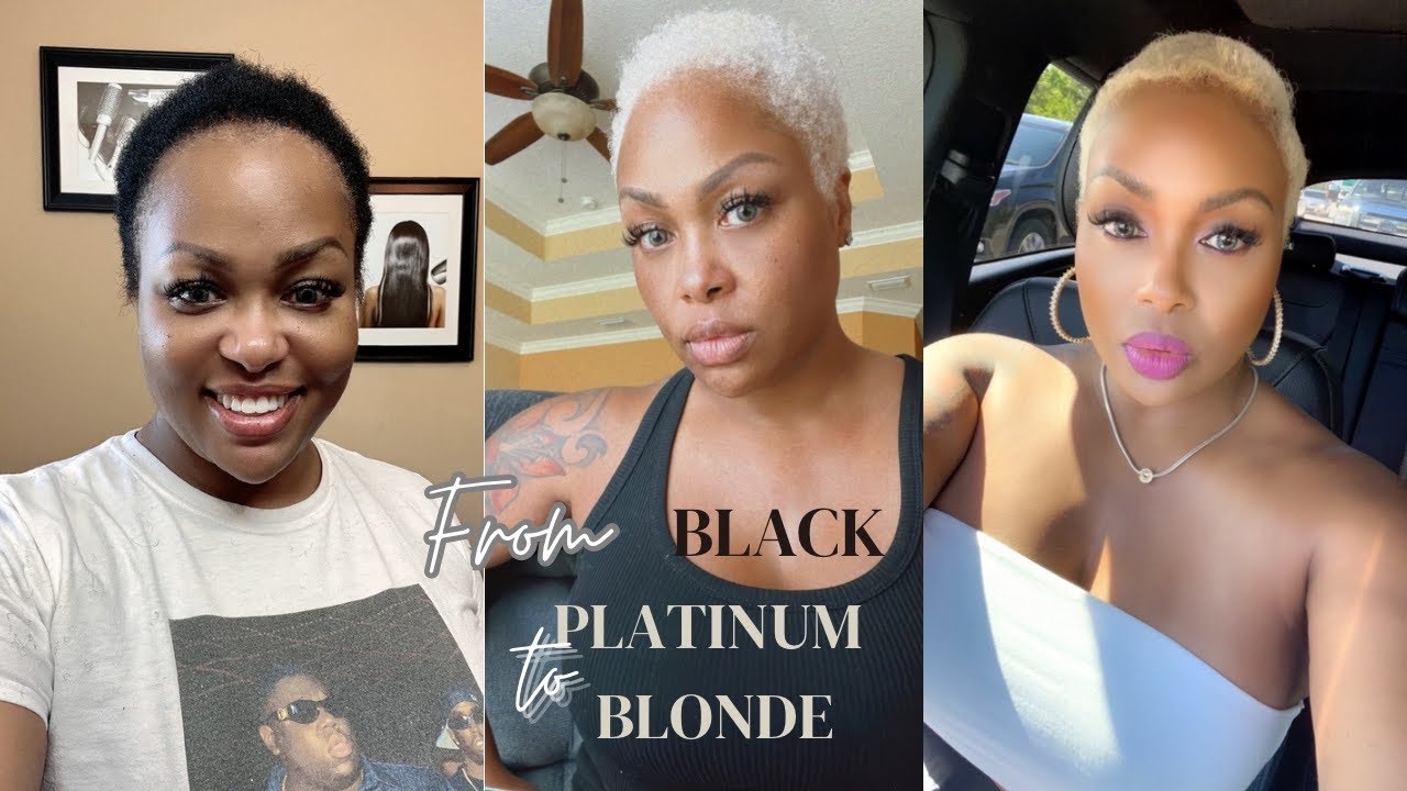 How I Lightened My 4c Hair From Black to Platinum Blonde | Schwarzkopf and Olaplex