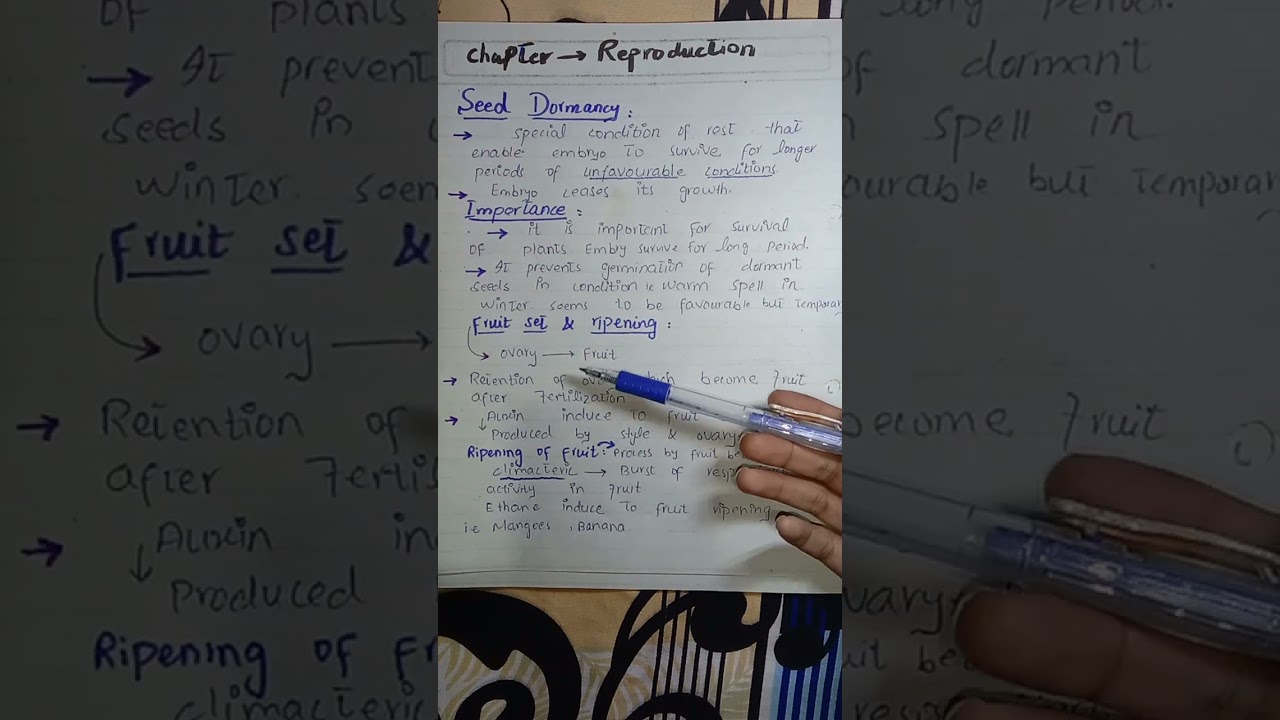 FSC Biology book ll...... chapter 18 seed dormancy, fruit set and ripening and Parthenoncarpy