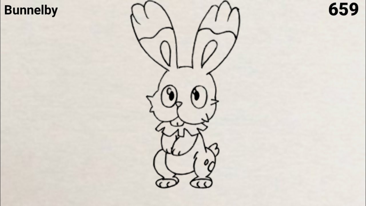 How to draw Bunnelby From Pok&eacute;mon | Pokemon Drawing 659
