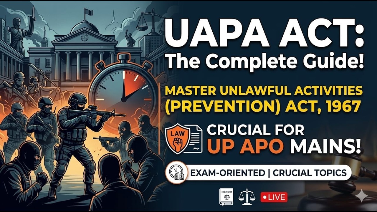 UAPA Act 1967 Complete Lecture | UP APO Mains 2025/2026 | Criminal Law Paper 2