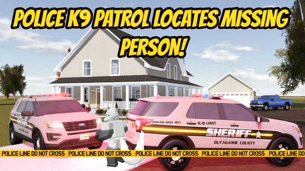 Greenville, Wisc Roblox l Police K9 Patrol Locates MISSING PERSON HUNT Roleplay
