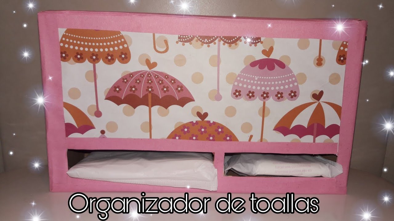 Organizador de toallas femeninas con caja de cartón