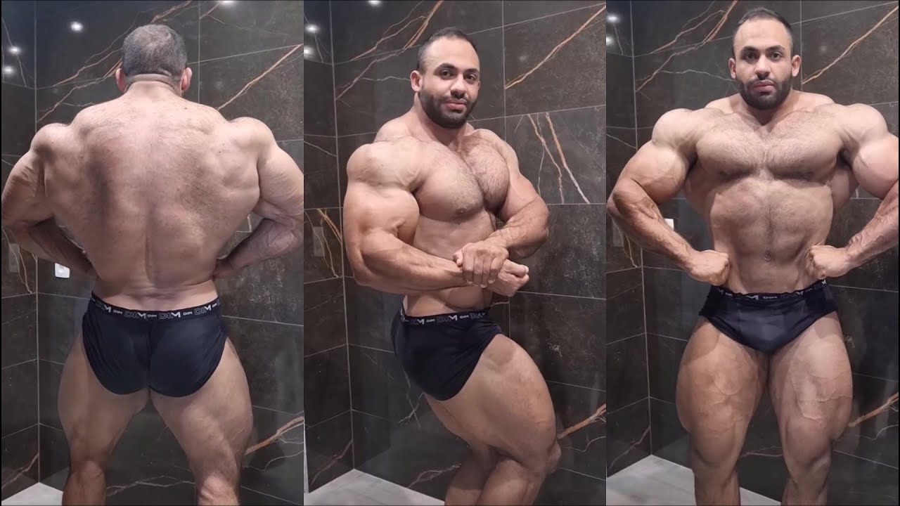 ALGERIAN MUSCLE BEAST! IFBB Pro bodybuilder Chemsou El Bey - Mass checking (130kg/287lb)