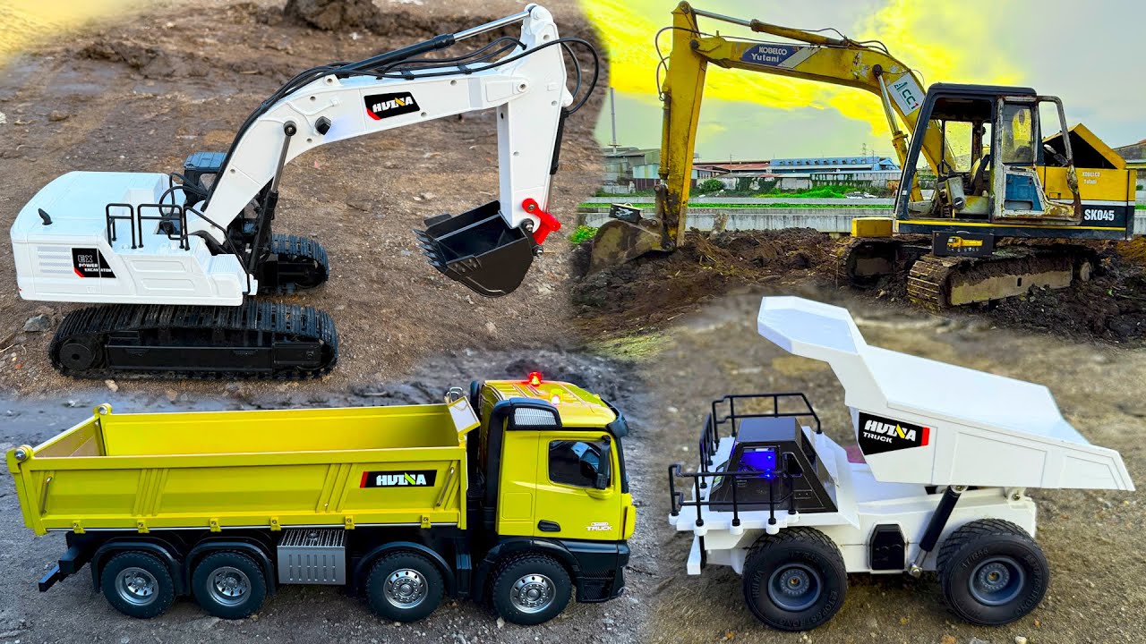 Tìm Ô Tô Đồ Chơi lội nước , Máy Xúc Điều Khiển Từ Xa , Xe Cẩu Múc Cát Khổng Lồ , Xe Tải chở Đất
