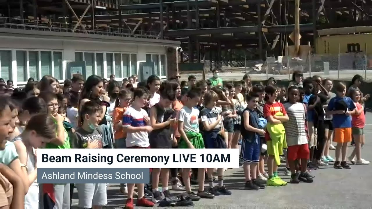 Beam-Raising Ceremony for the Mindess School Building Project
