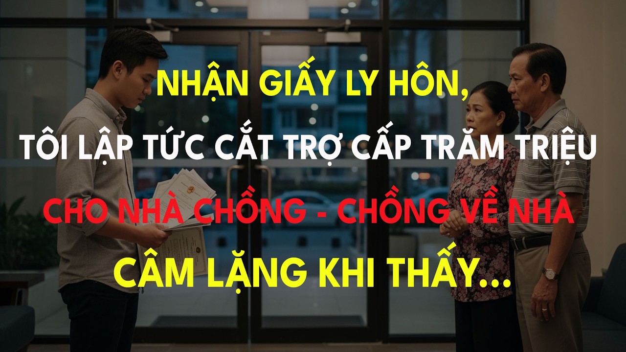 Nhận Giấy Ly Hôn, Tôi Lập Tức Cắt Trợ Cấp Trăm Triệu Cho Nhà Chồng - Chồng Về Nhà Câm Lặng Khi Thấy.