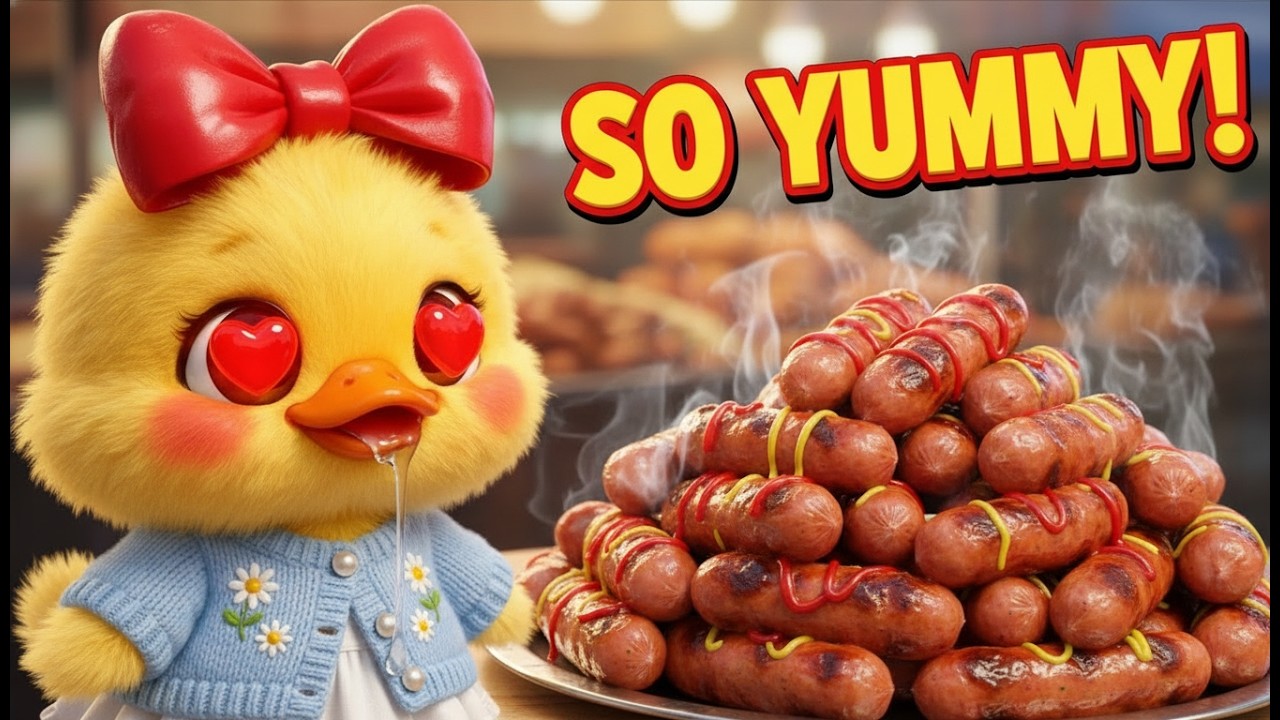 Duck Lyly Racing for GRILLED SAUSAGES! 🌭💨 Funny Food Delivery Adventure