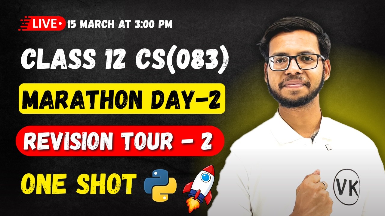 Class 12 CS Python Revision Tour 02 | CBSE Computer Science 2026 | Class 12 Python | Vishal Kumar