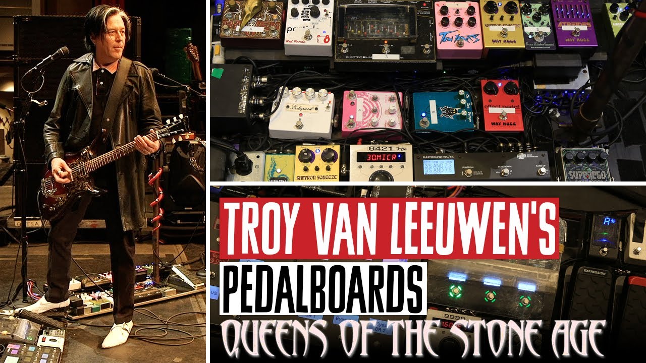 Queens of the Stone Age Pedalboard for Troy Van Leeuwen & His Go-To Overdrive, Distortion & Fuzz
