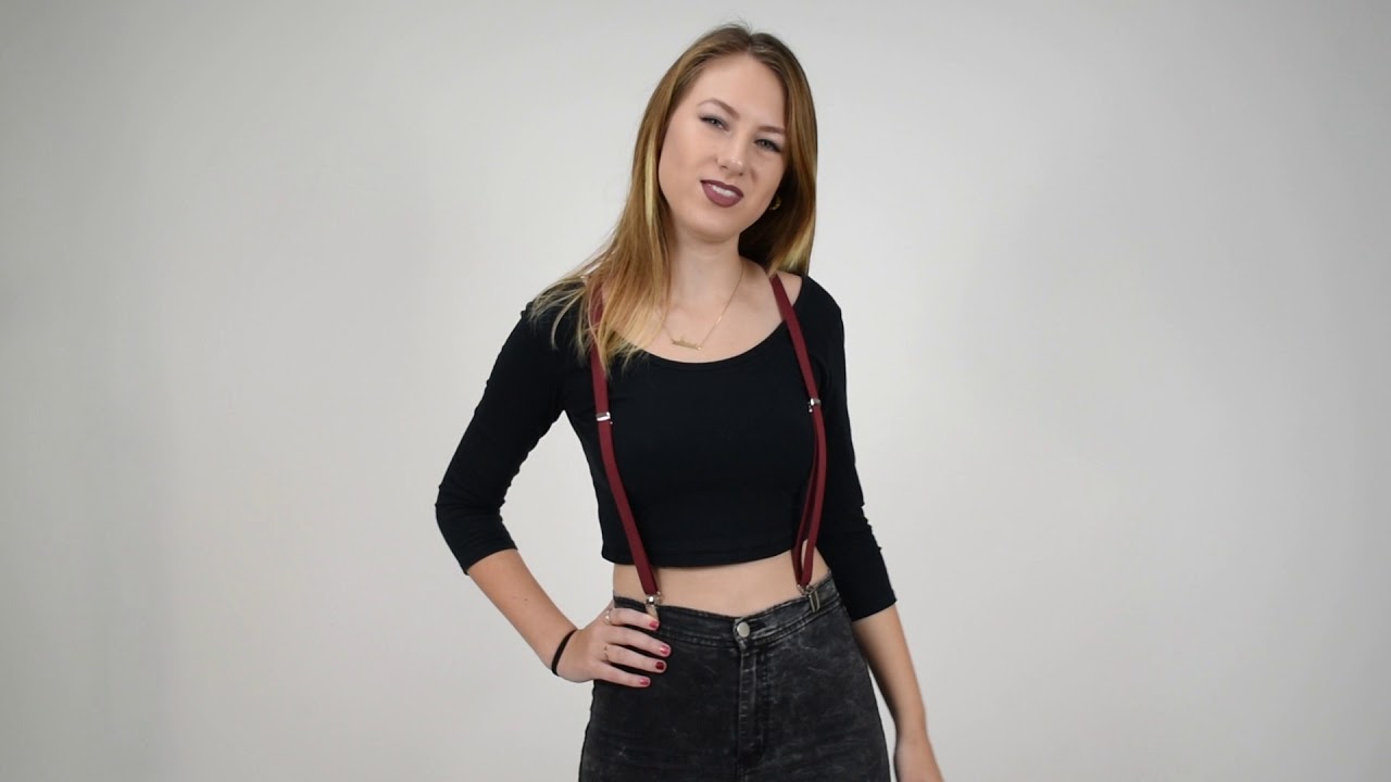 Skinny Suspenders for Women (and Men!) - Burgundy