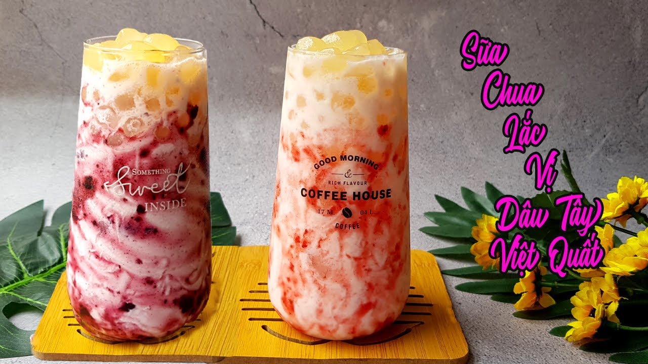 Tặng Bạn Công Thức Pha Sữa Chua Lắc Vị Dâu Tây và Việt Quất Siêu Ngon Để Kinh Doanh| Góc Bếp Nhỏ