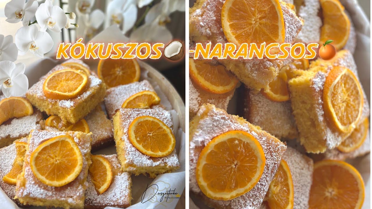 Kókuszos 🥥- Narancsos🍊 kevert sütemény 10perc alatt🍊🥥❤️ #viral #nekedbelegyen #food #orange #sütés 