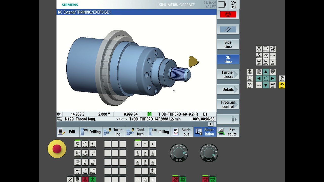 Siemens SINUMERIK 840D Programming on CELOS | Facing, Turning, Grooving, Part-Off & Face C Milling