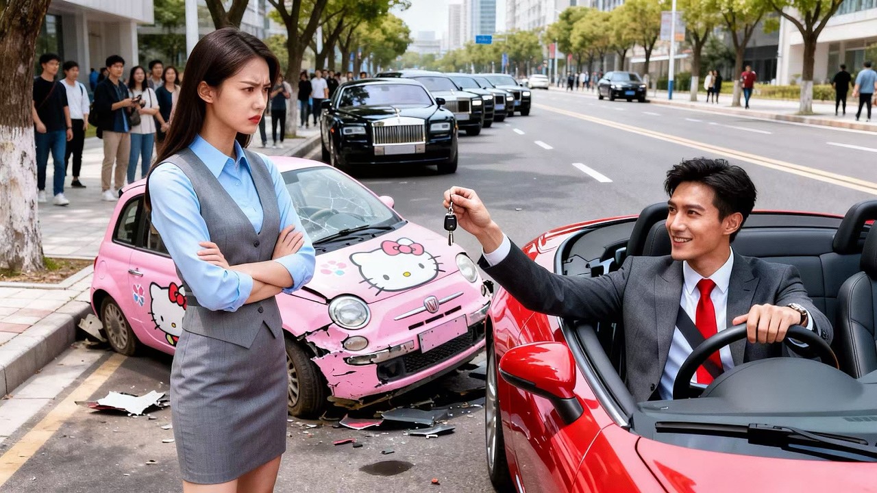 CEO choca a propósito el coche de la chica,pero le regala un auto de lujo millonario…y el amor llega