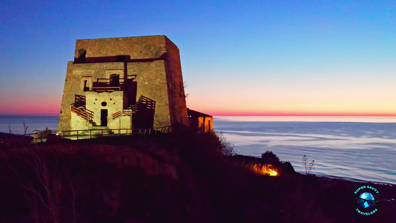 Ancient Watchtower in Scalea, Italy - 4K Drone