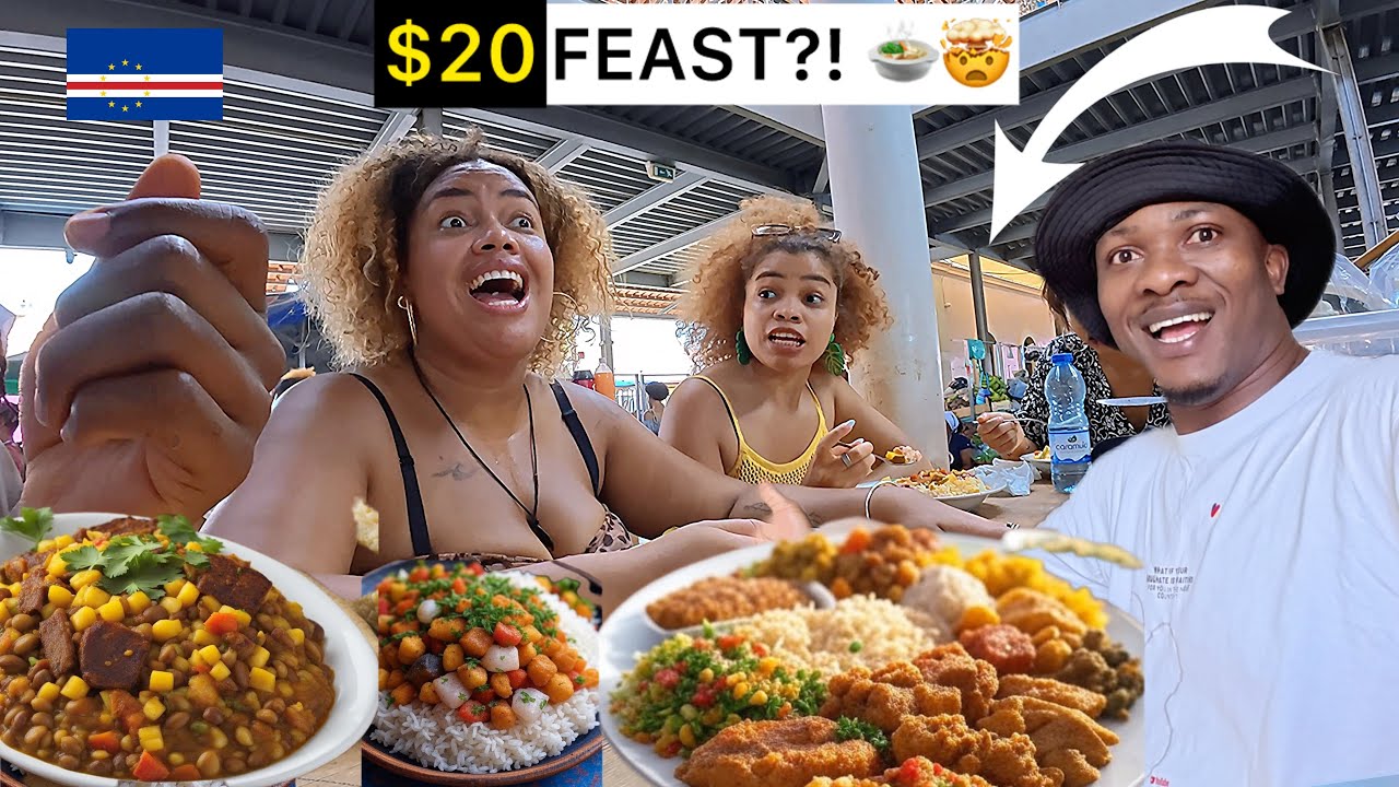 24 Hours Overeating Cape Verdean Street Food with JUST $20! 🇨🇻🍤🔥