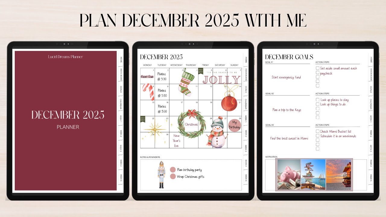 Plan December With Me in GoodNotes | Monthly Planner + Holiday Stickers
