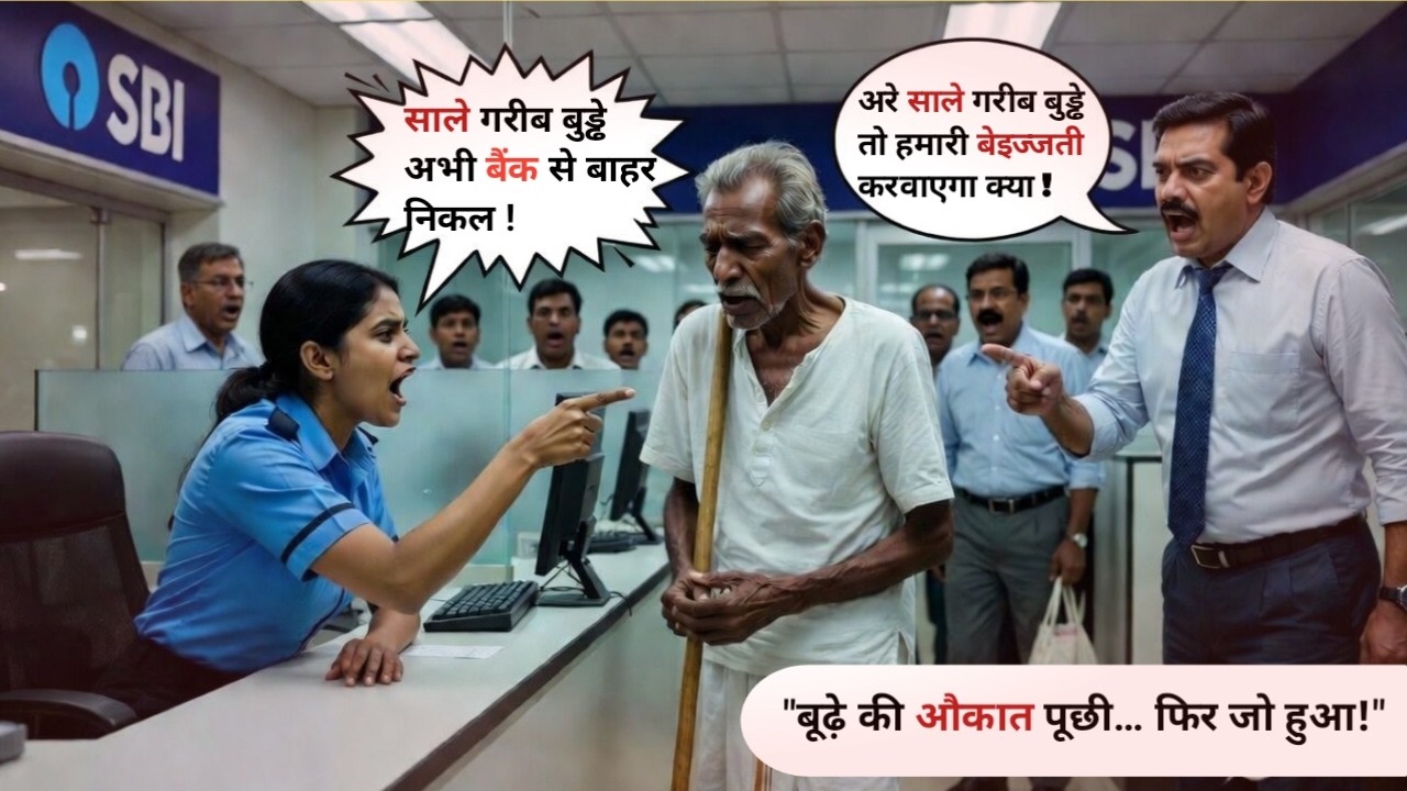 बैंक में बूढ़े का अपमान हुआ, बाद में पता चला वही बैंक का मालिक है 😨😱| Emotional Story #hindistories 