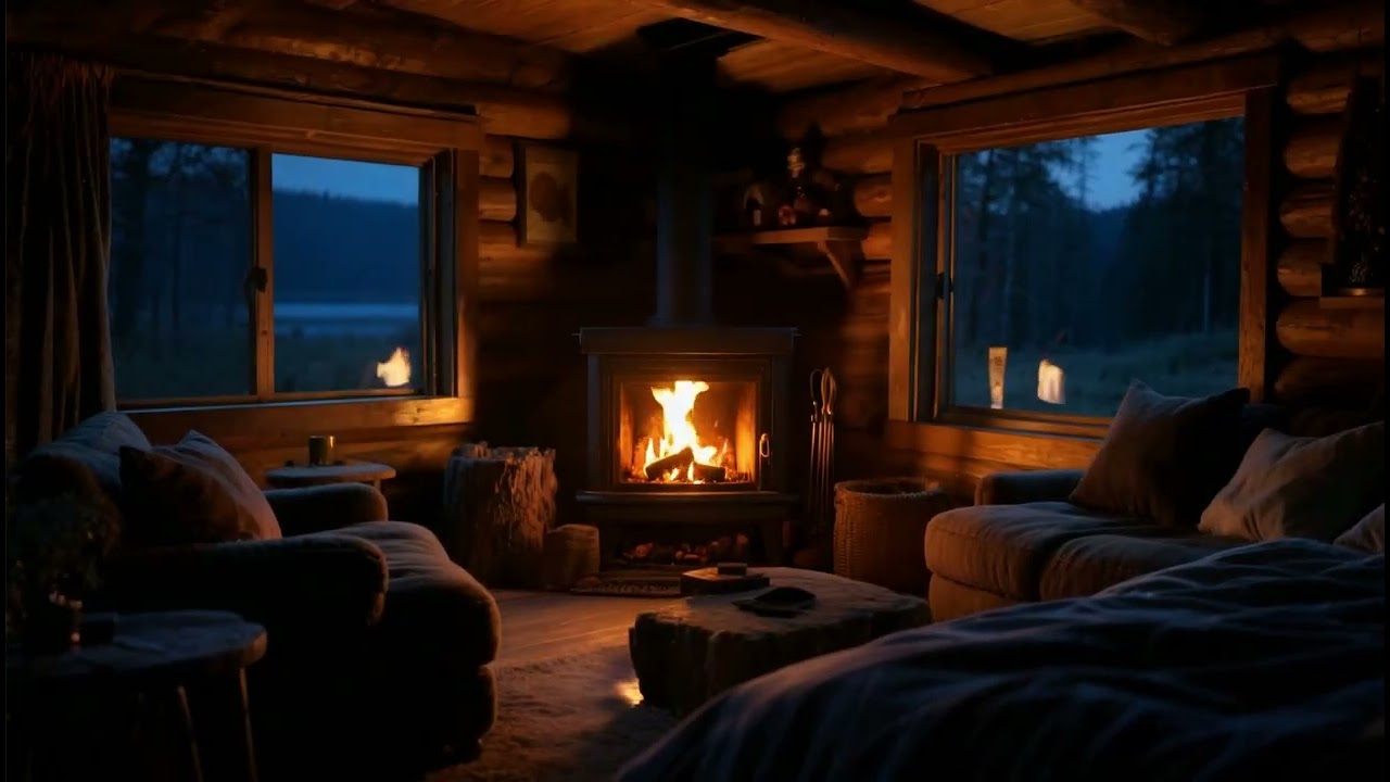 El Azzar | Cabin Fireplace 🔥 Warm Fire Sounds for Sleep & Relaxation