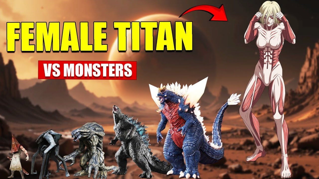 Female titan  vs Giant Monsters | 3D monster Size Comparison 2025