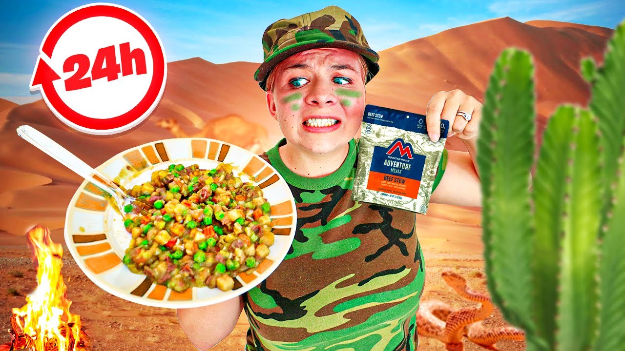 EATING ONLY MILITARY FOOD FOR 24 HOURS!
