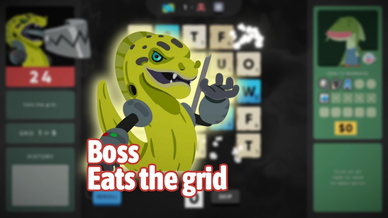 Beat a boss in Cursed Words! Eats the grid
