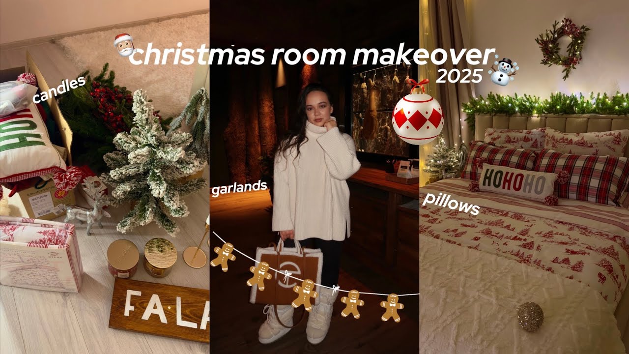 🎅🏼CHRISTMAS ROOM MAKEOVER: украшаю комнату к новому году 2025❄️