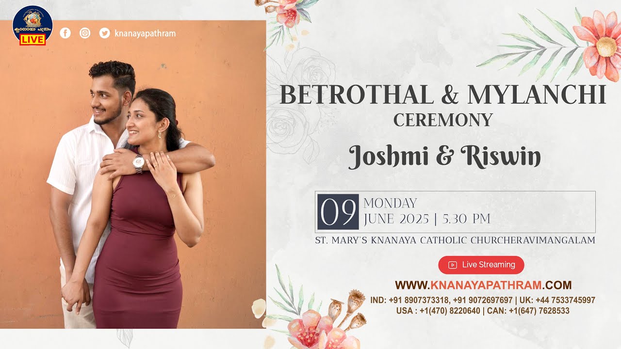 JOSHMI & RISWIN | BETROTHAL & MYLANCHI CEREMONY LIVE | ERAVIMANGALAM | 09.06.2025