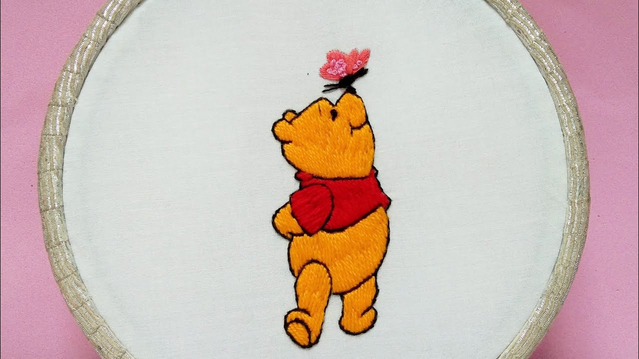 WINNIE THE POOH | WINNIE THE POOH HANDMADE EMBROIDERY | WINNIE BEAR | Embroidery&craft by Iqra