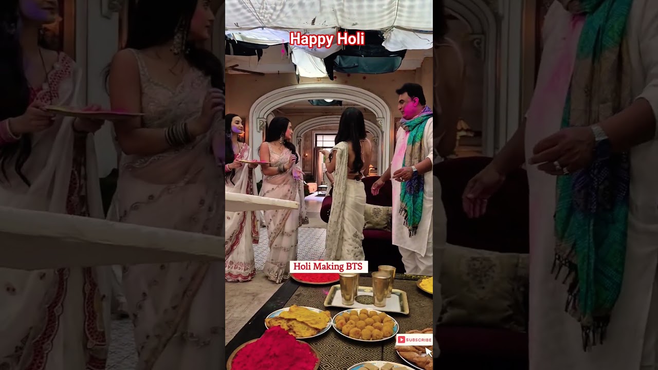 Holi Making BTS On Set #jaaneanjaanehummile #ayushikhurana #bharatahlawat #shorts