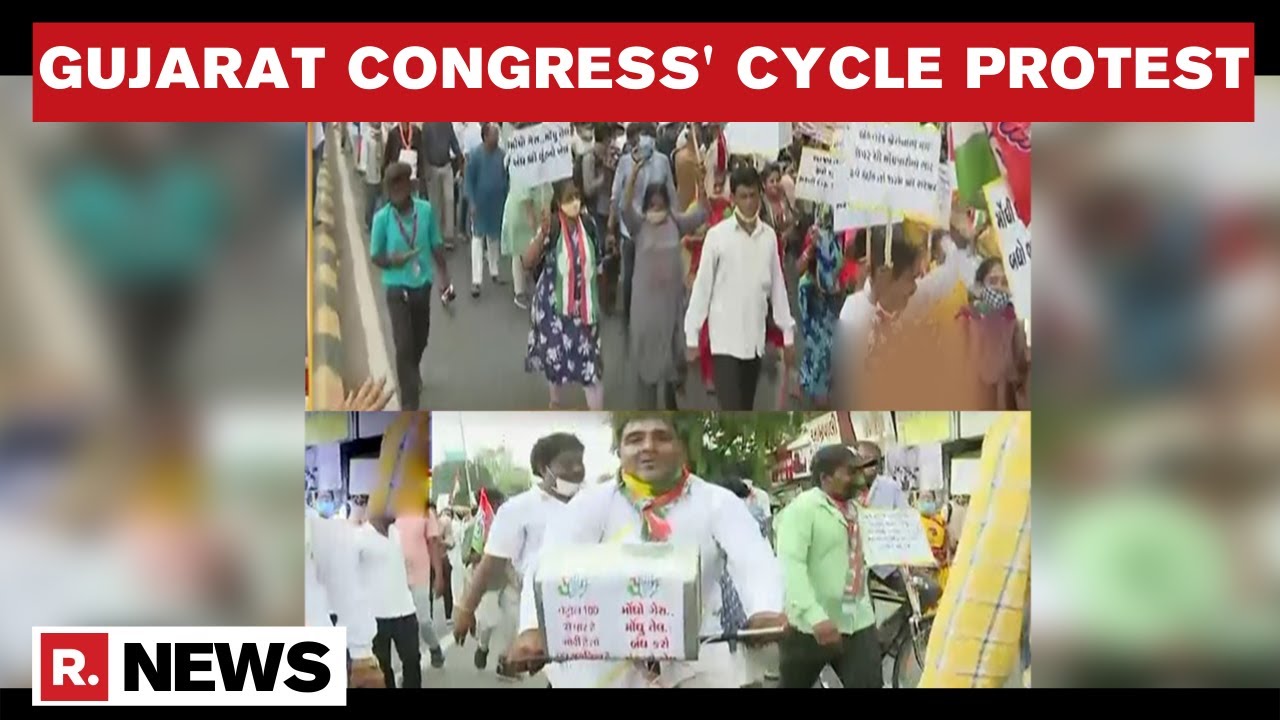 Gujarat Congress Holds Cycle Protest Against Rising Fuel & Diesel Prices | Republic TV