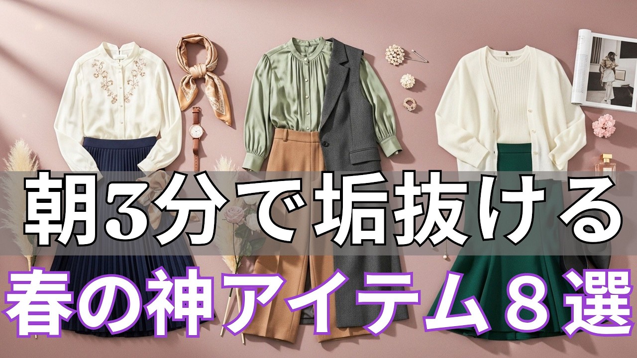 【99％の人が間違えている】50代からの朝3分で垢抜ける春の神アイテム８選！今すぐクローゼットを見直して