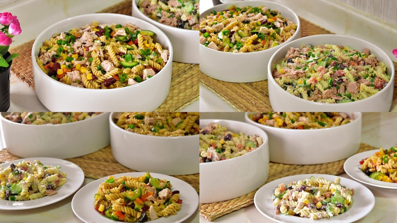 سلطة المعكرونه بالتونه بطريقتين من أطيب السلطات البارده Tuna salad
