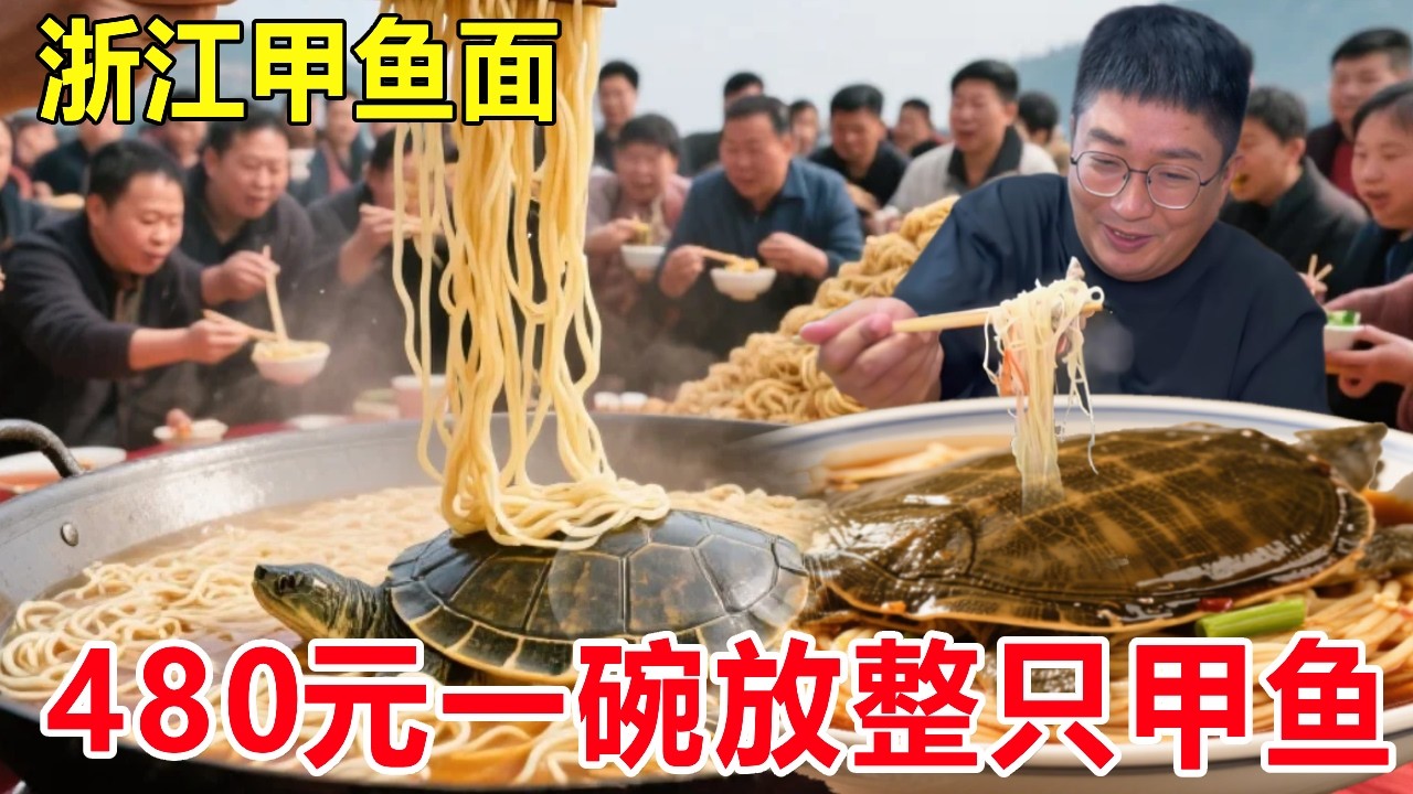 浙江湖州480元一碗甲鱼面，放一整只土甲鱼，想吃还得提前预定#麦总去哪吃