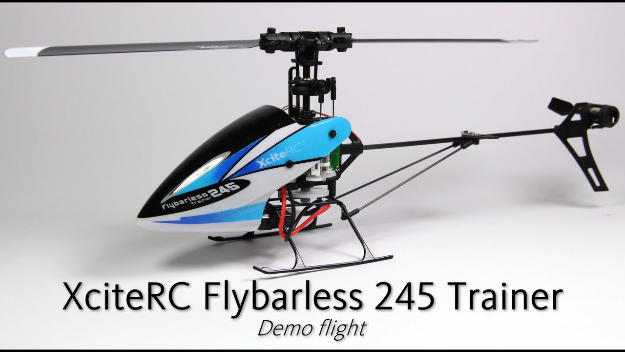 XciteRC Flybarless 245 Trainer / XRC 6si 6 channel transmitter - Demo flight