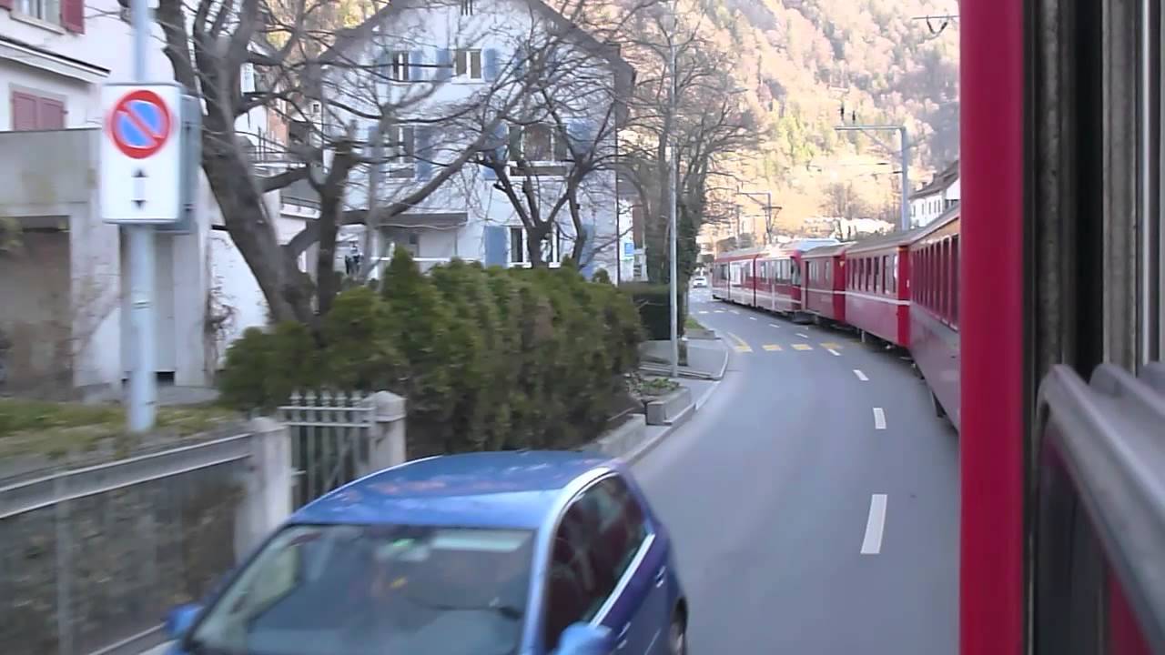 Swiss Trains: Chur street running, 31Dec12