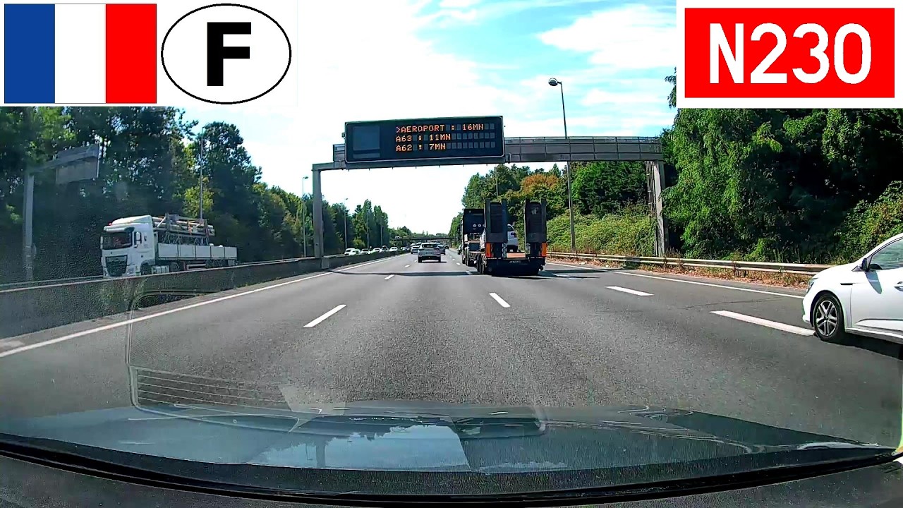 France: N230 Bordeaux Rocade - Sortie 26 (N89) à Sortie 24