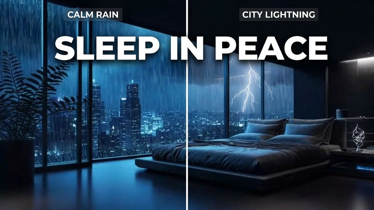 Rain Against Skyline | Dark Ambience for Sleeping & Relaxation