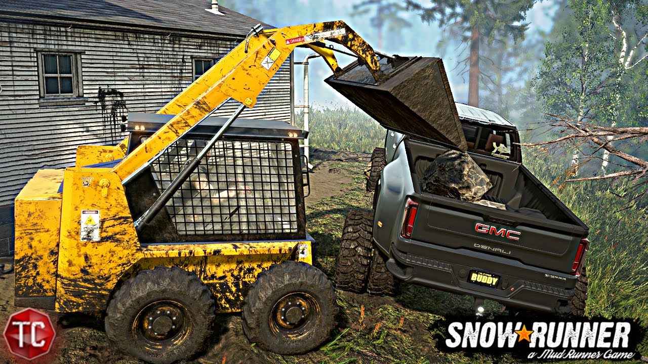 SnowRunner: My First LAND CLEARING JOB with my SKID STEER! Small Town RP Part 12