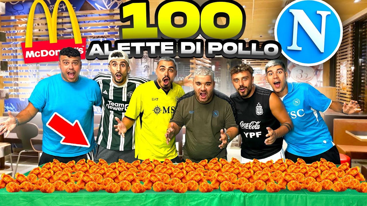 🍗 100 ALETTE di POLLO CHALLENGE con il NAPOLI CREATORS! 💙