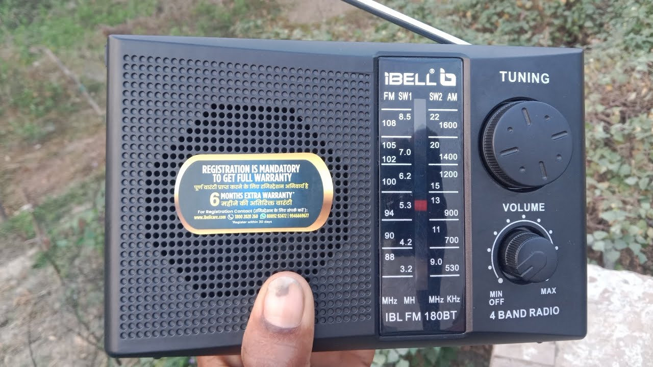 iBELL FM180BT Portable FM Radio with Bluetooth Speaker, USBSDMP3 Player & Dynamic Speaker 4 Band (B