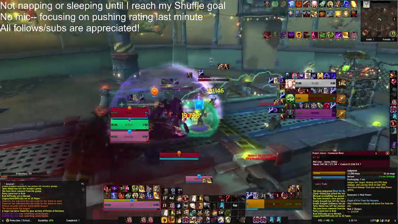 VOD Case Study of the PAC Machine | 6-0 Prot Paladin 2300+ Solo Shuffle