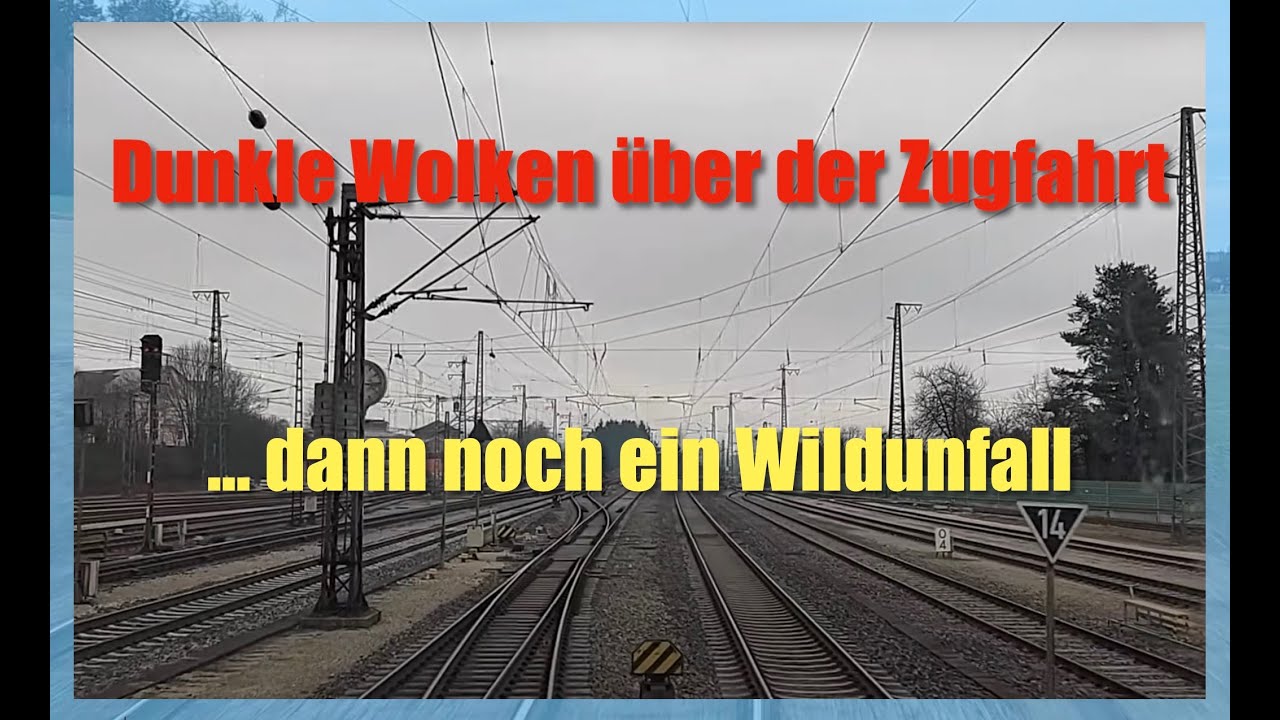 Dunkle Wolken über der Zugfahrt ... dann noch ein Wiildunfall