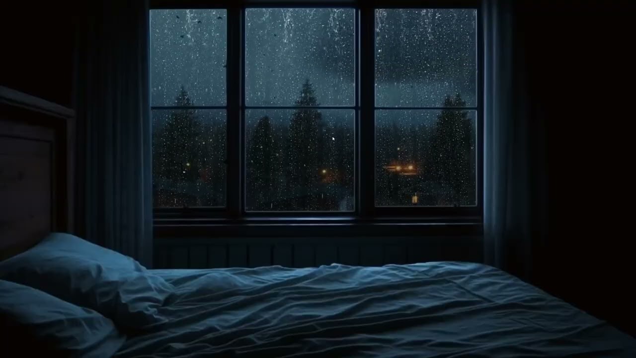 🌙 Rain Tapping on Window 🌧️ Sleep All Night Long