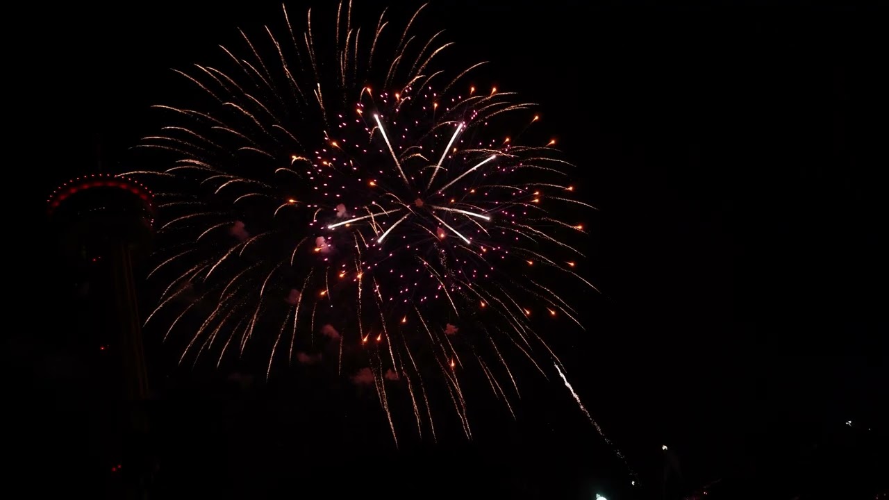2026 New Years Fireworks Display San Antonio, TX Hemisfair Park | Raw Footage