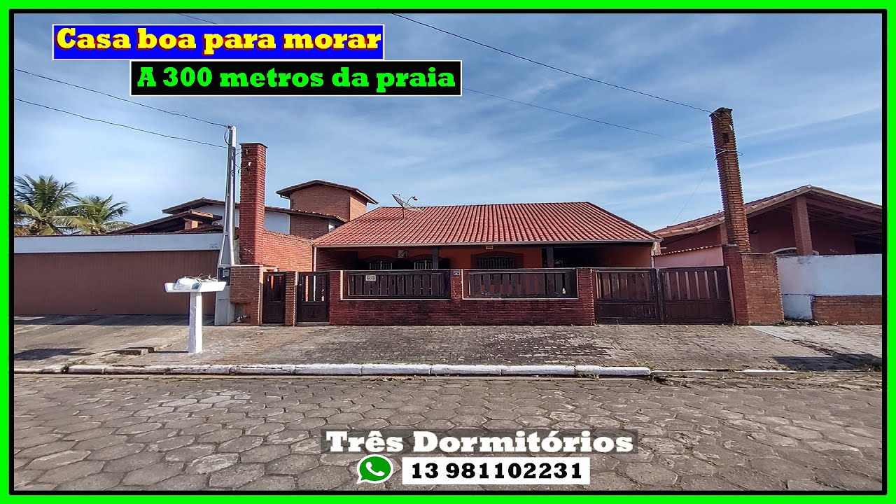 Casa boa para morar a 300 metros da praia em Itanhaém