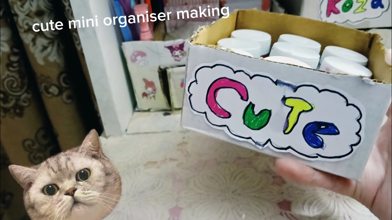 Cute mini organiser making tutorial।@ Roza_06