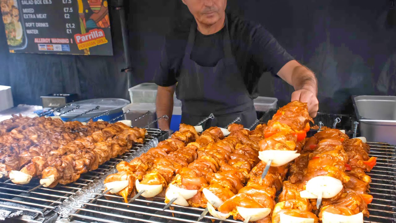 Food from Peru. Parrilla Grill. Skewers, Grill and Wraps. London Street Food
