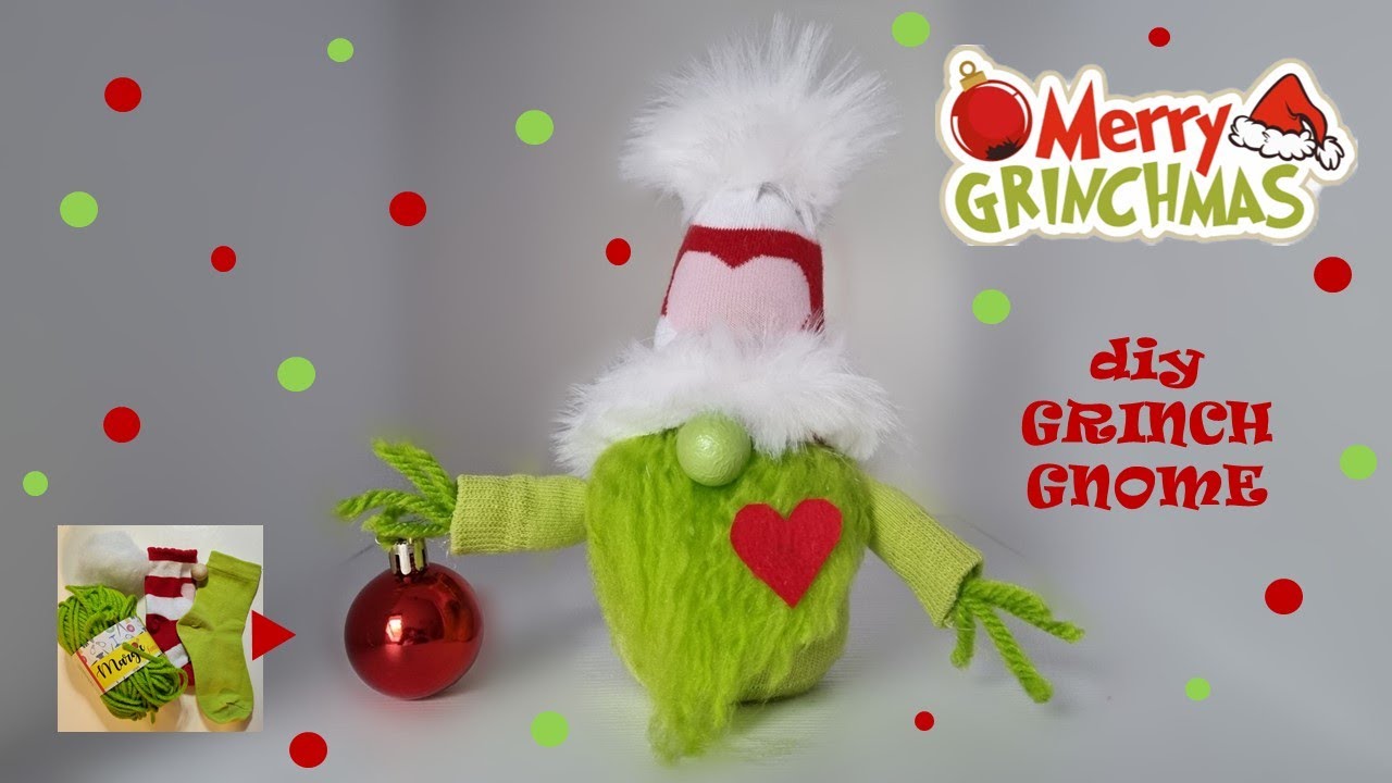 How to make DIY Sock Grinch Gnomes Tutorial