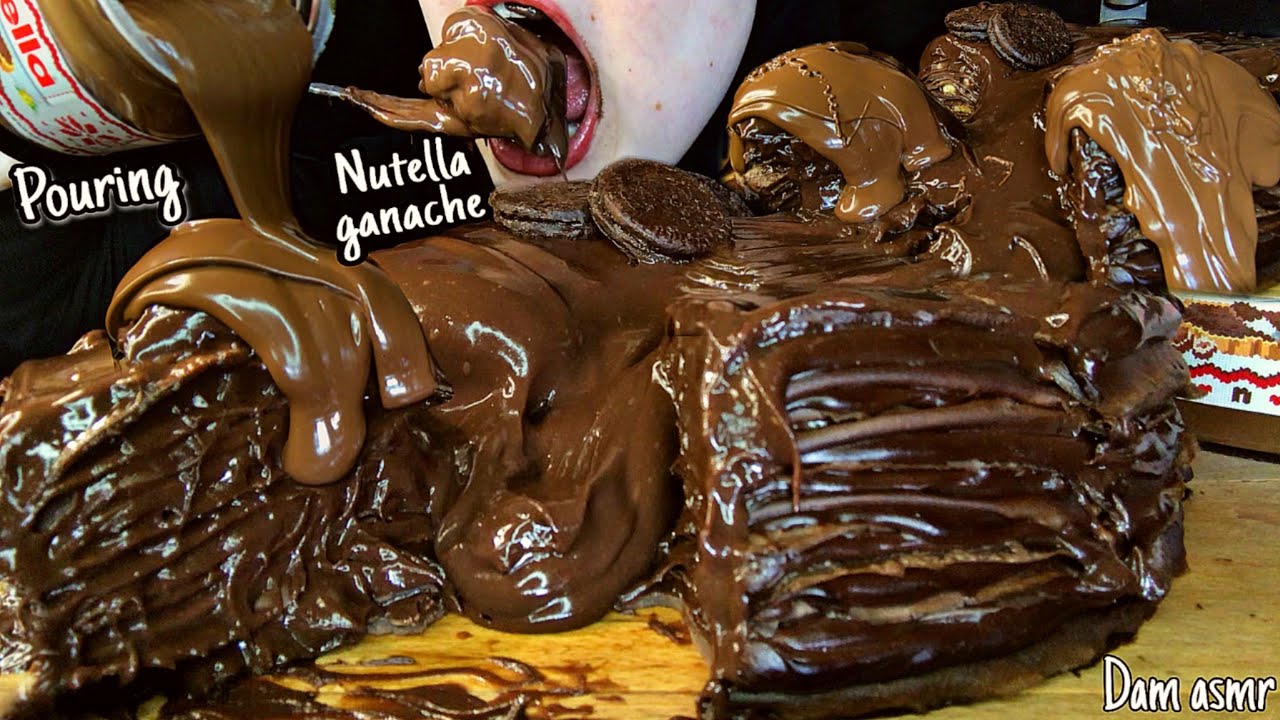Nutella. Шоколад Ганаш. Крепский торт. Есть звуки. Десерт.